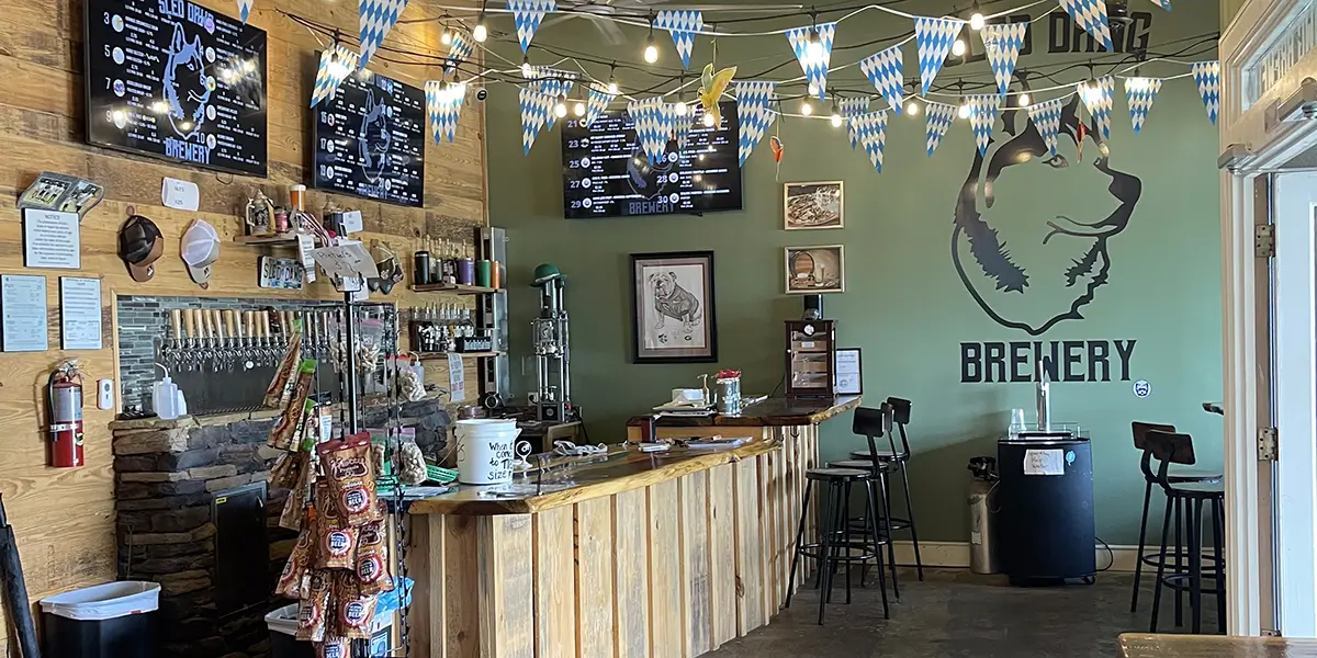 Interior of Sled Dawg Brewery in Greenwood, SC
