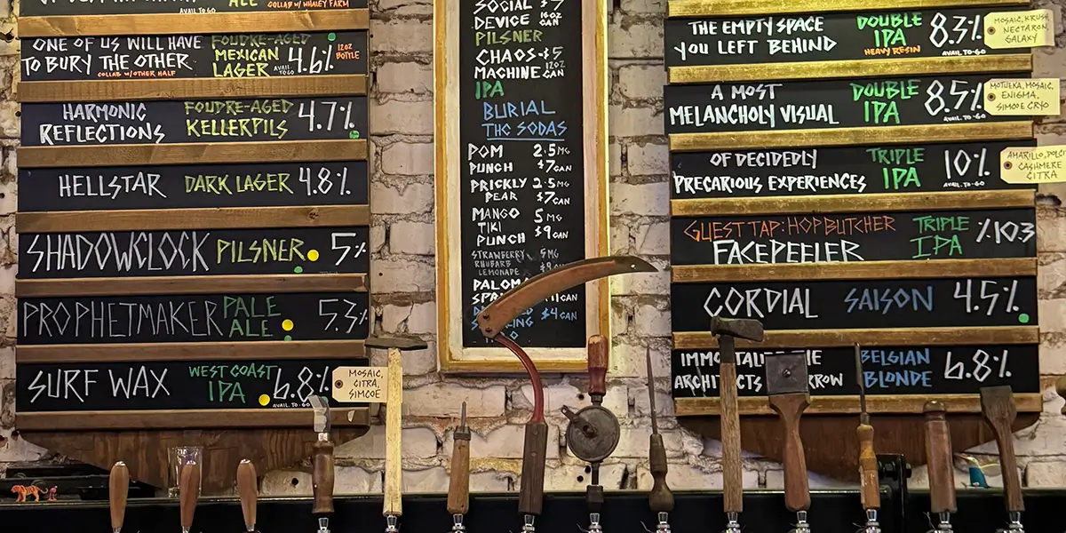 Burial Beer Company - Beer Menu